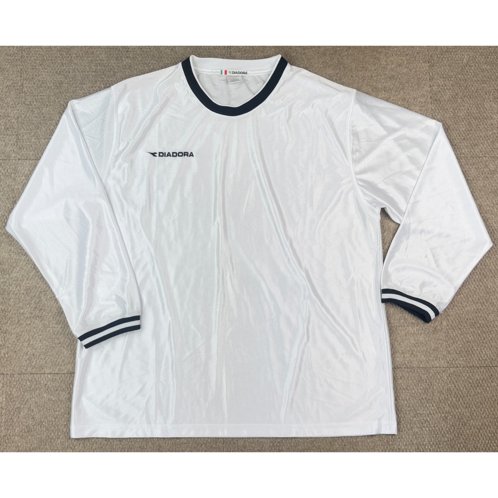 Diadora Vtg Men's Embroidered Long Sleeve Performance Multicolored Shirt Size XL